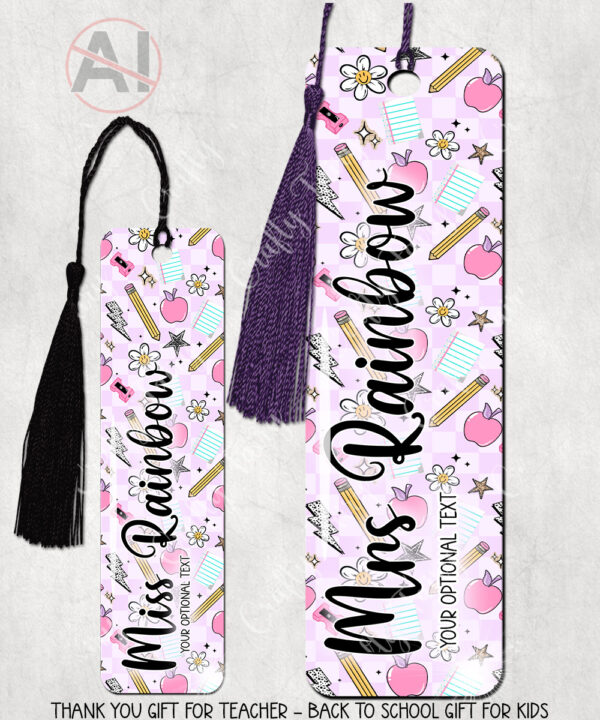 4088 personalised bright thank you teacher bookmark 1