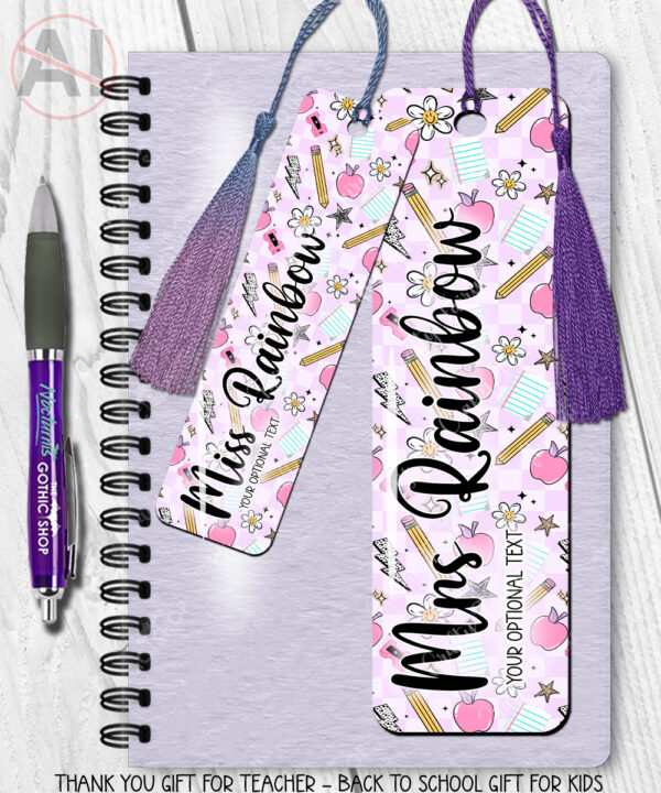 4088 personalised bright thank you teacher bookmark 2