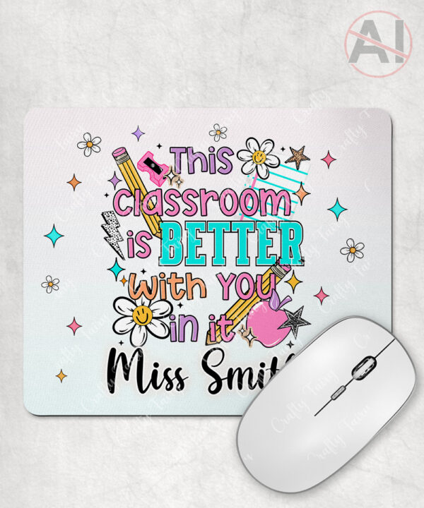 4091 personalised bright thank you teacher mousemat