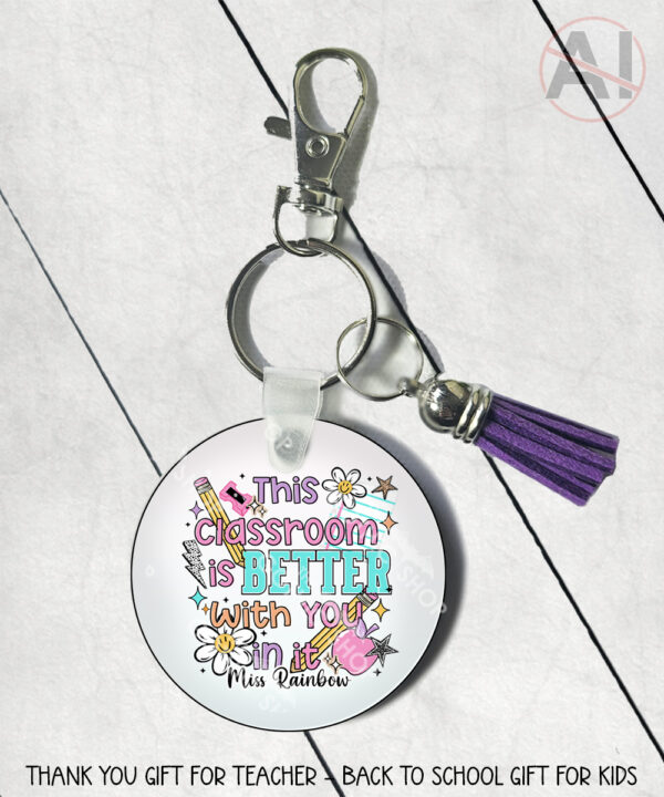 4092 personalised bright thank you teacher keyring 1