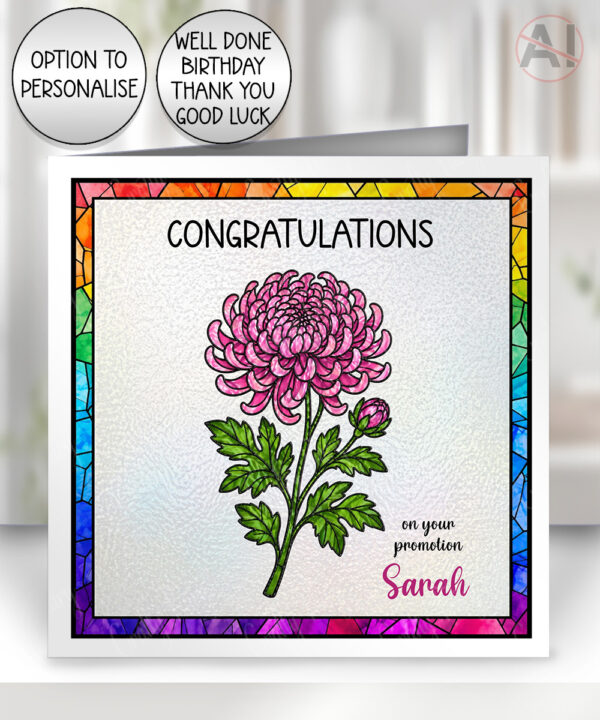 4101 stained glass chrysanth congrats card