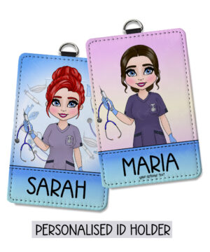 personalised nhs staff healthcare worker nurse id badge holder