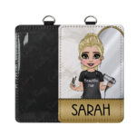 personalised hairdresser id badge card holder