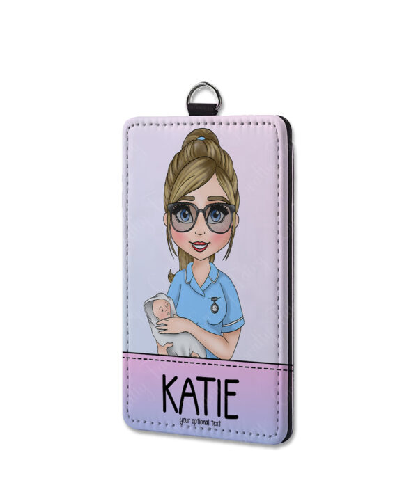 personalised midwife id badge card holder