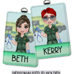 personalised female paramedic id badge card holder