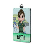 personalised female paramedic id badge card holder