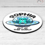 4116 alien cat personalised coaster 2