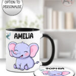 4129 personalised elephant mug coaster