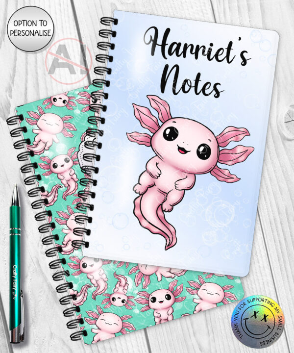 4139 personalised axolotl a5 notebook 1
