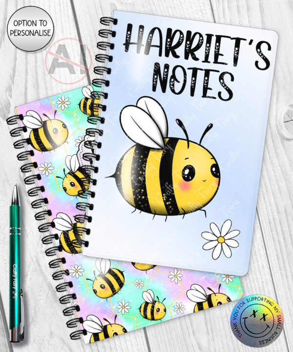 4153 personalised bumble bee a5 notebook 1a