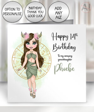 156 personalised taurus lady birthday card