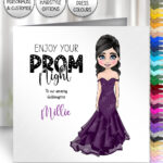 enjoy your prom night personalised card custom girl in mermaid dress