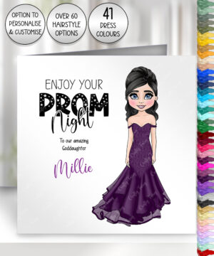 enjoy your prom night personalised card custom girl in mermaid dress