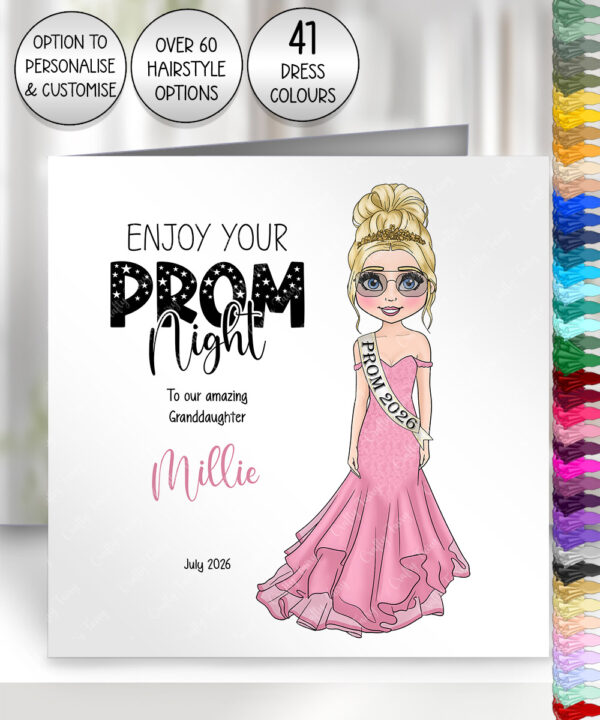 enjoy your prom night personalised card custom girl in mermaid dress