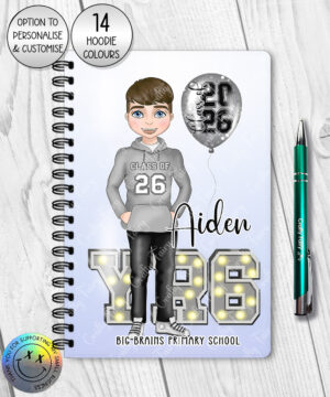 4170 personalised school leaver boy a5 notebook