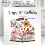 4171 books flowers butterflies personalised card 1