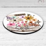 4172 books flowers butterflies personalised coaster 1