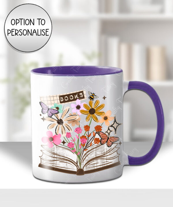 4172 books flowers butterflies personalised mug 1