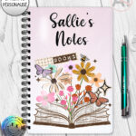 4177 books flowers butterflies personalised a6 notebook 1