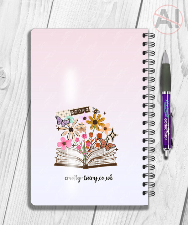 4177 books flowers butterflies personalised a6 notebook 2