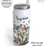 4184 cottagecore book personalised can style water bottle 1