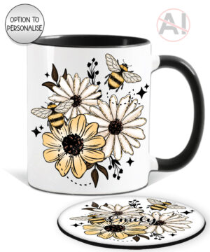 4196 daisies bumble bees personalised mug 1