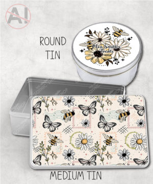 4207 daisies bumble bees personalised tin 4