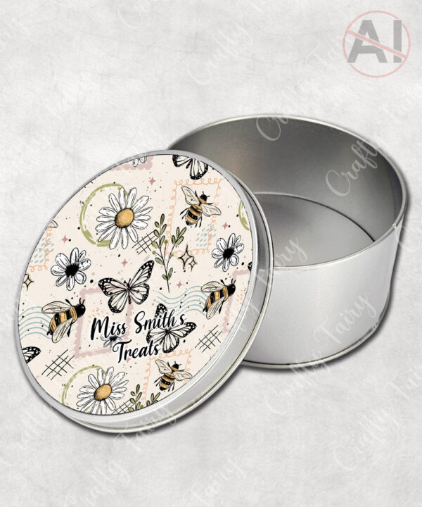 4207 daisies bumble bees personalised tin 5