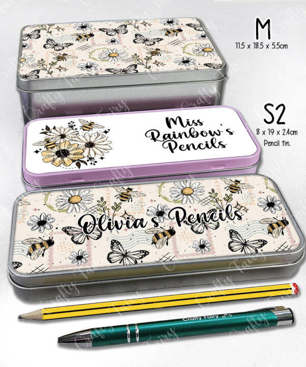 4207 daisies bumble bees personalised tin 8