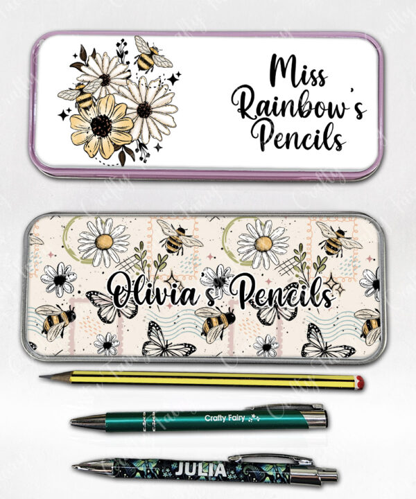 4207 daisies bumble bees personalised tin 9
