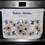 4208 daisies bumble bees personalised towel 1