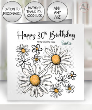 4217 daisy flowers personalised card 1