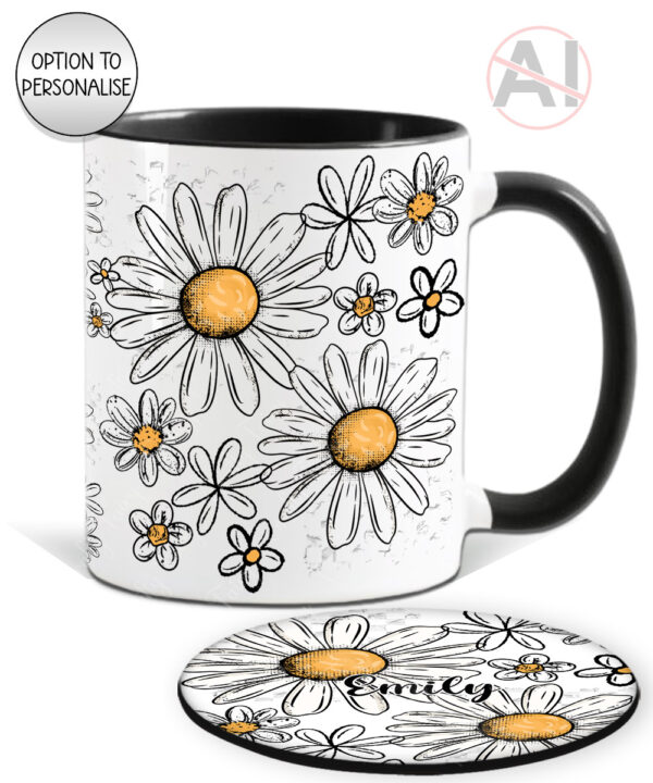 4218 daisy flowers personalised coaster mug 1