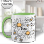 4218 daisy flowers personalised mug 3