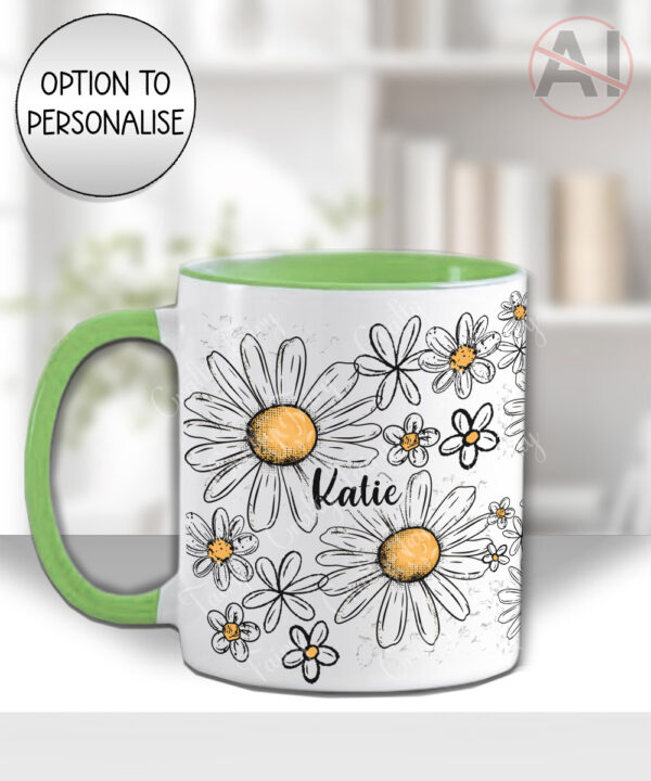 4218 daisy flowers personalised mug 3