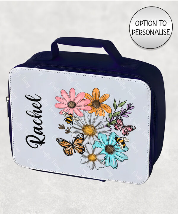 4229 pretty daisies floral personalised insulated lunch bag 2