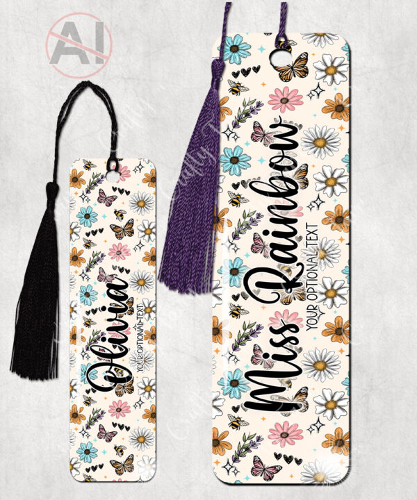 4231 pretty daisies floral personalised bookmark 1