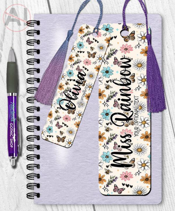 4231 pretty daisies floral personalised bookmark 2
