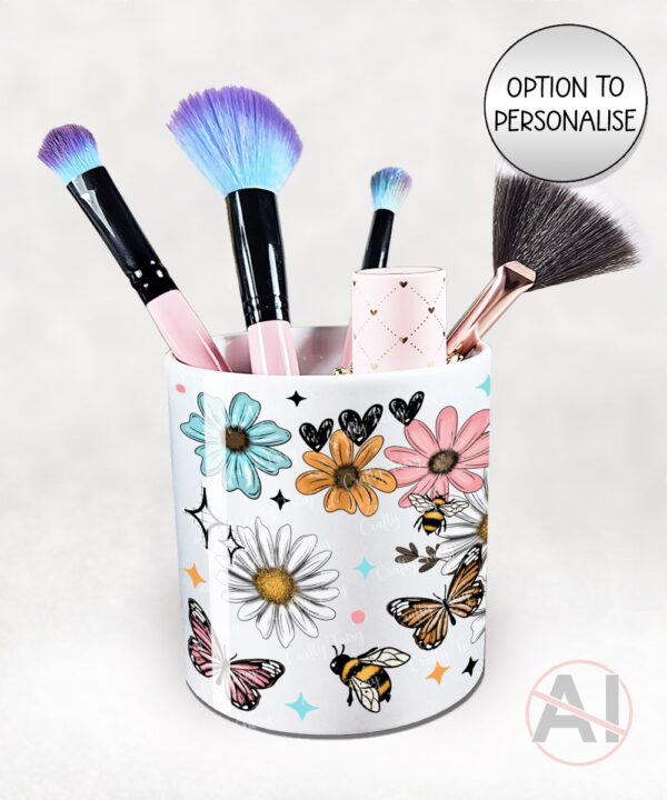 4232 pretty daisies floral personalised pen pot 2