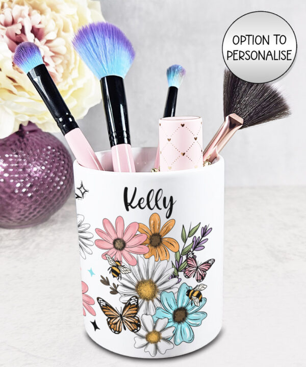 4232 pretty daisies floral personalised pen pot 3