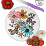 4234 pretty daisies floral personalised chopping board 3