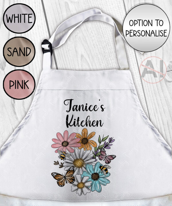 4237 pretty daisies floral personalised apron 1