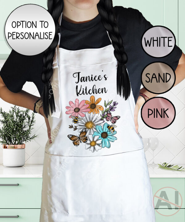 4237 pretty daisies floral personalised apron 2