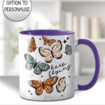 personalised keep flying butterfly mug and/or coaster