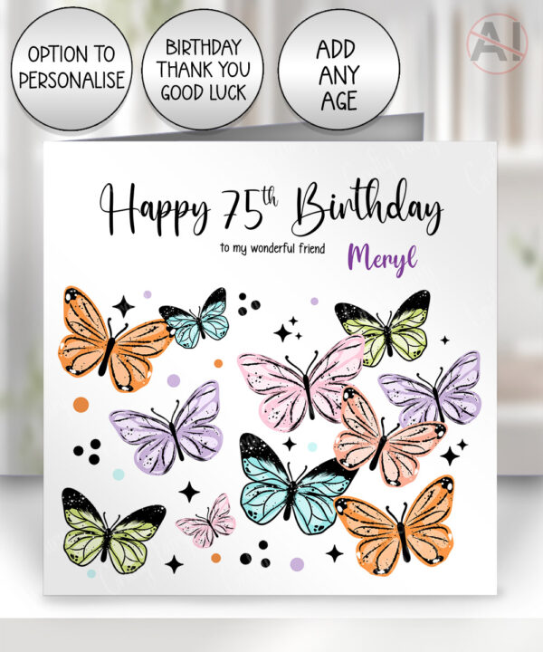 4262 butterflies personalised birthday card 1