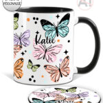 4263 butterflies personalised mug coaster 1