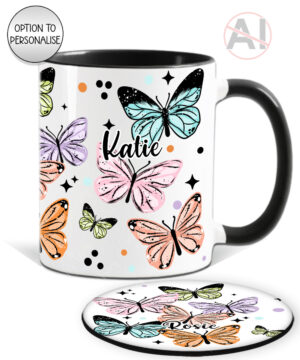 4263 butterflies personalised mug coaster 1