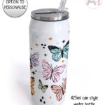 4265 butterflies personalised can style water bottle 1