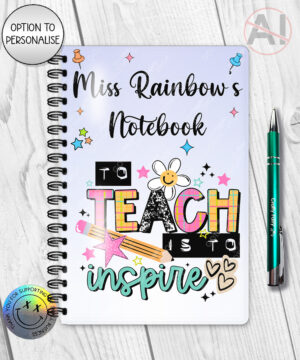4286 teach inspire teacher personalised gift a5 notebook 1