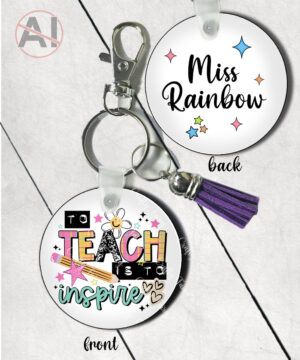 4287 teach inspire teacher personalised gift keyring 1